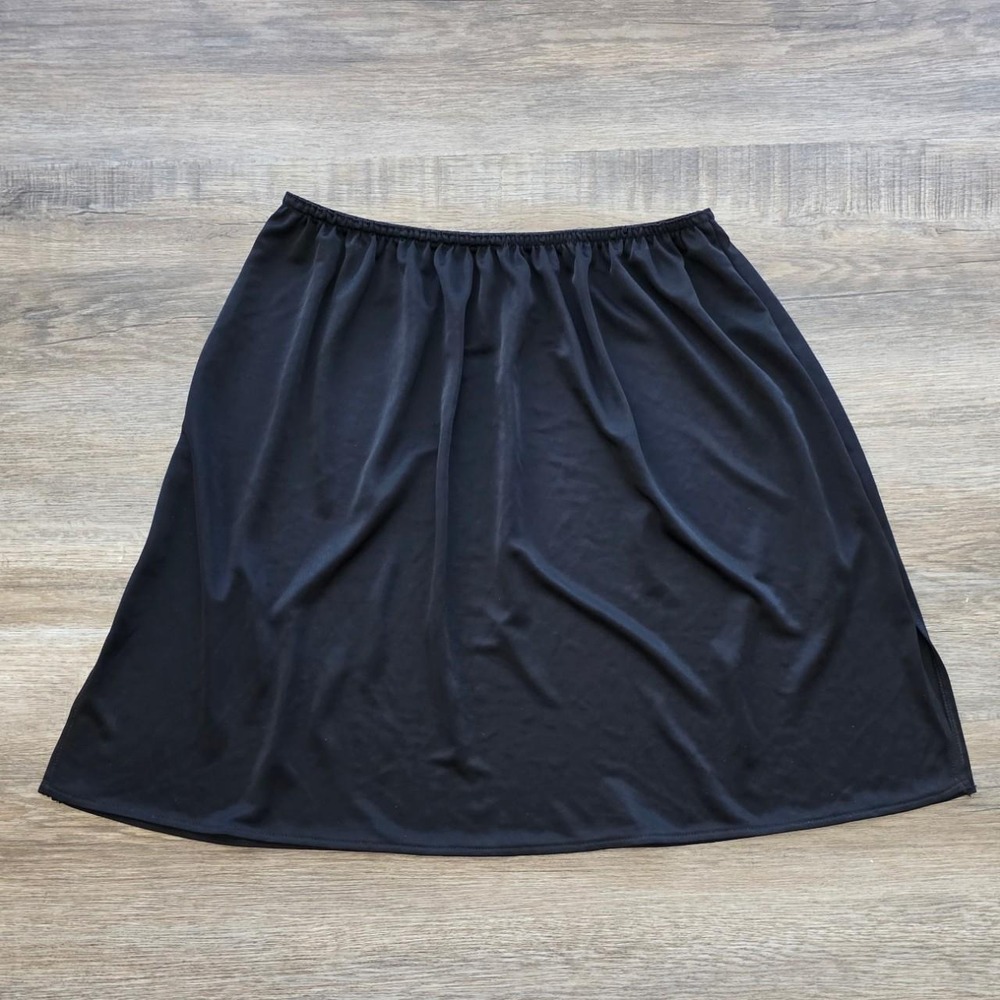 Vassarette Vintage Black Gothic Slip Skirt Medium Mini Coquette Y2K Whimsigoth